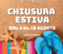 CHIUSURA VACANZE ESTIVE 2024